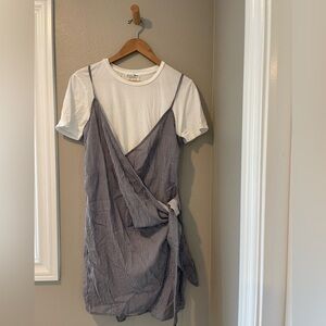 Reformation knee length tshirt dress and stelen overdress